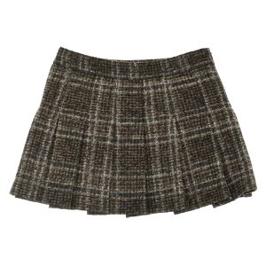 Check pleated skirt