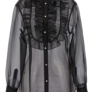 Plastron and ruffle shirt
