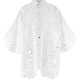 Cut-out embroidery shirt