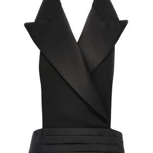 Double-breasted bare back vest