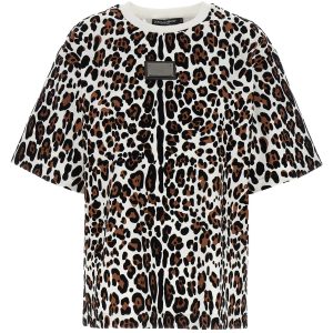 Animal print logo plaque T-shirt