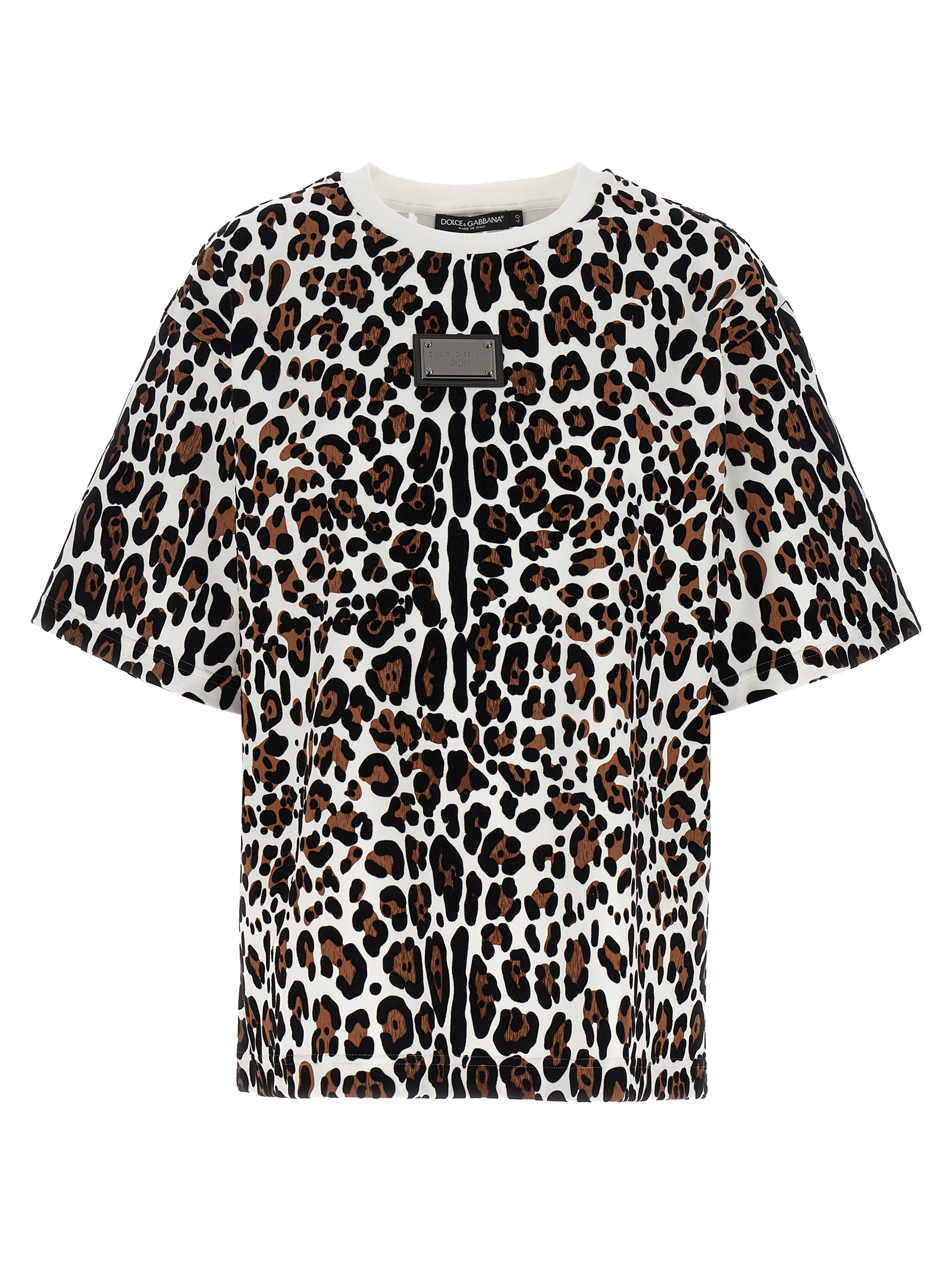 Animal print logo plaque T-shirt