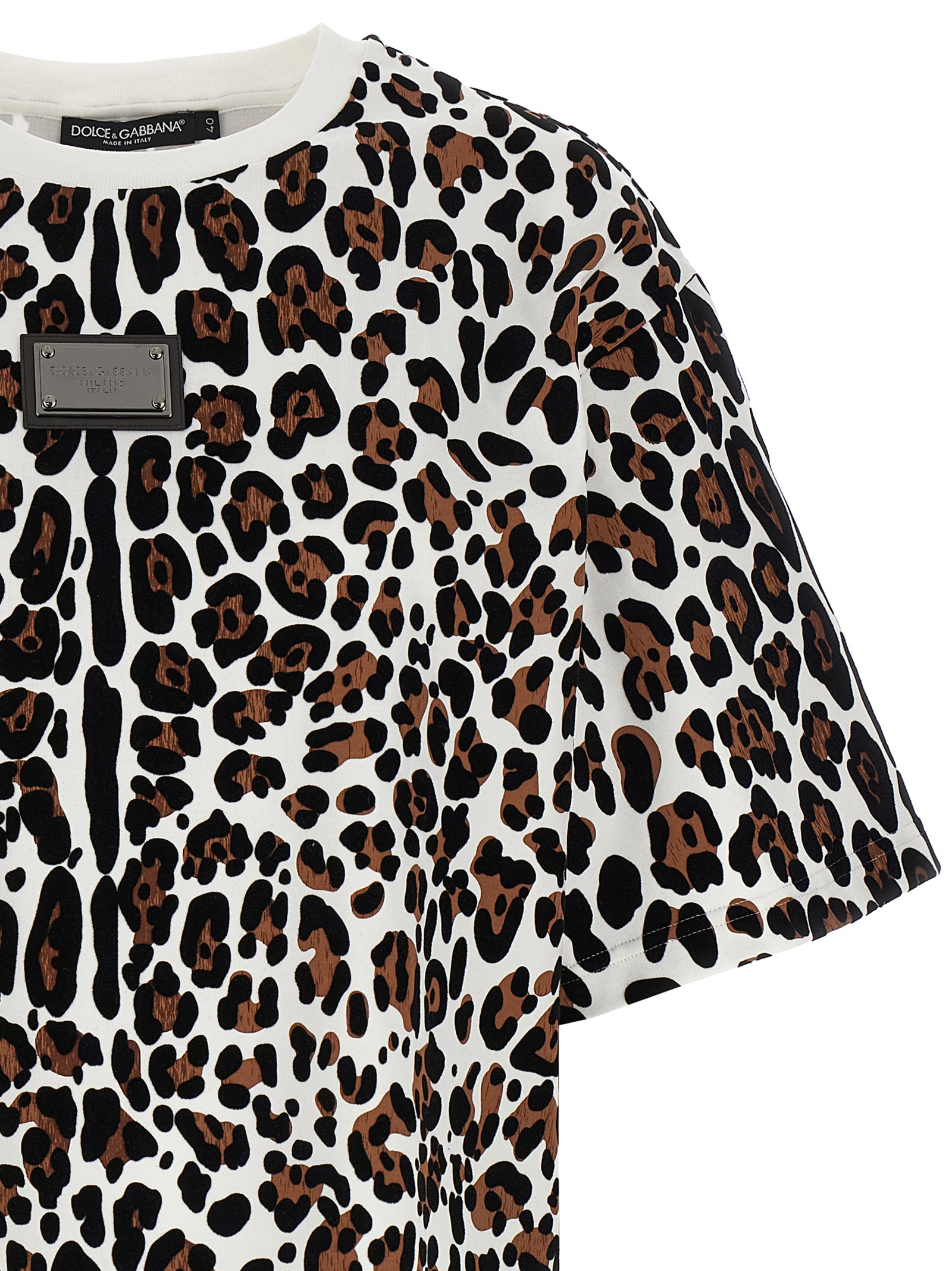 Animal print logo plaque T-shirt - immagine 3