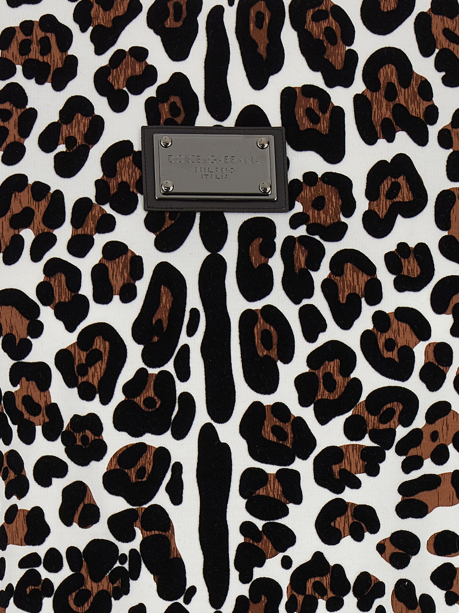 Animal print logo plaque T-shirt - immagine 4