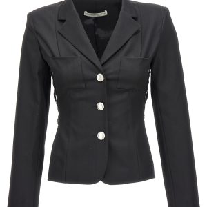 Single breast lace-up blazer jacket