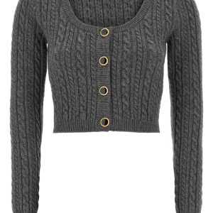 Cropped wool cardigan