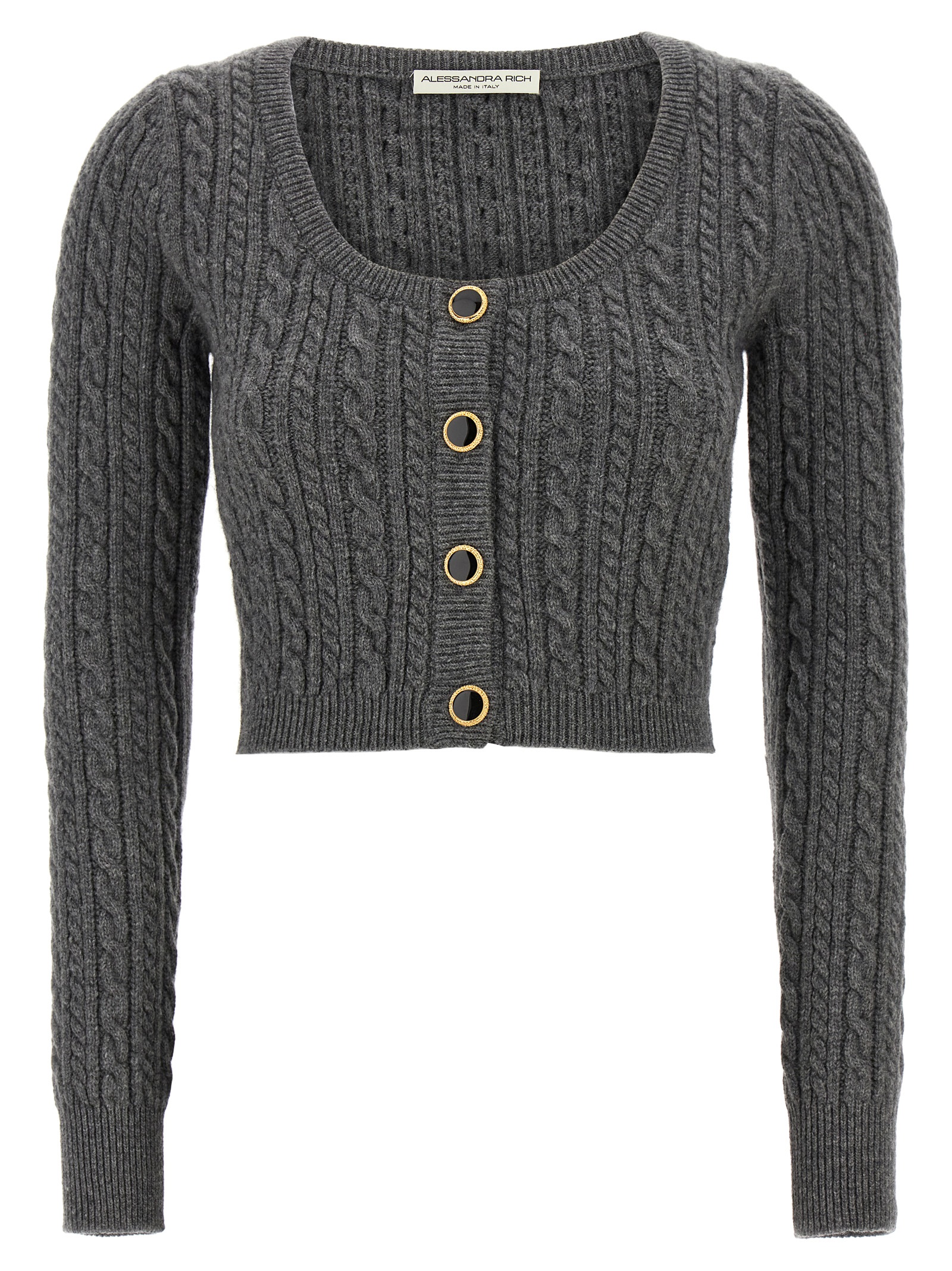 Cropped wool cardigan