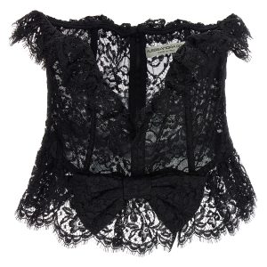 Lace bow bustier top