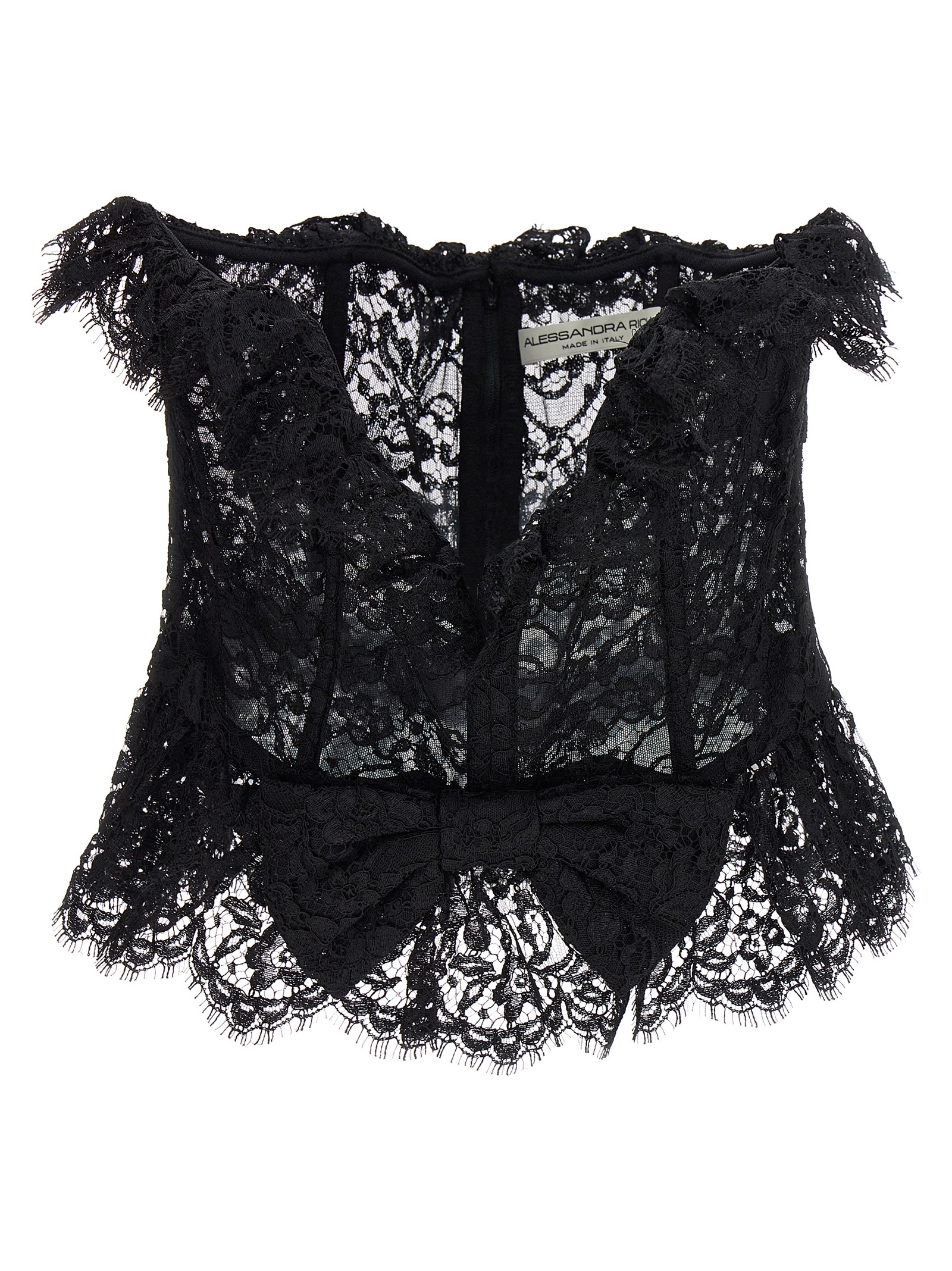 Lace bow bustier top