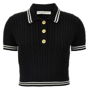 Braided polo shirt