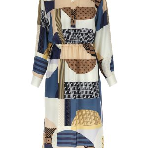 Patchwork silk dress