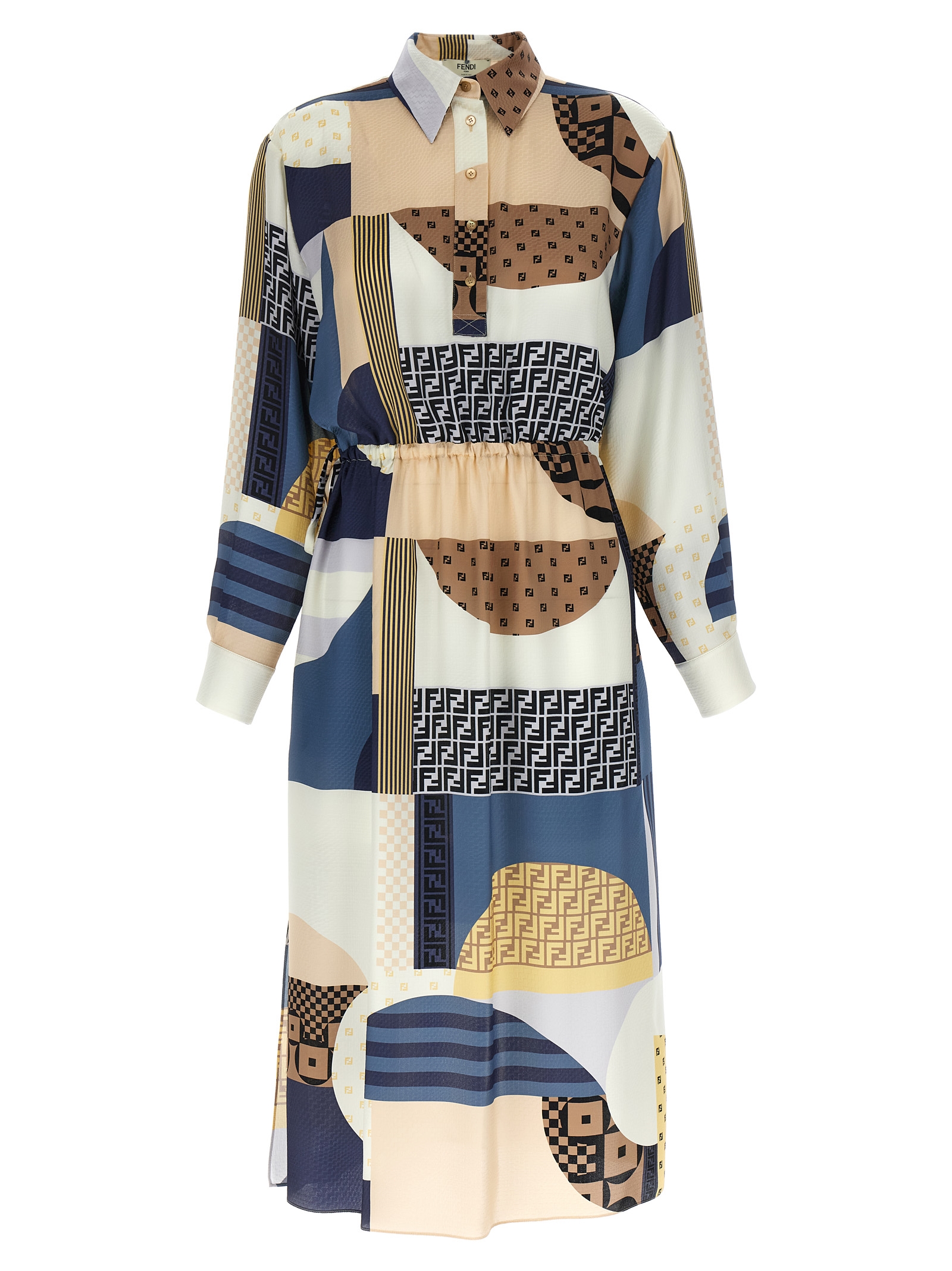 Patchwork silk dress