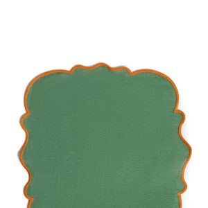 Set of 2 napkins with scalloped edge
