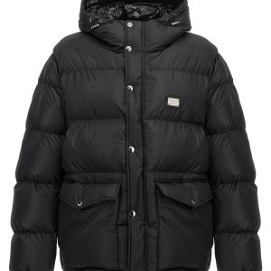 Logo plate down jacket