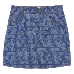 'Logo' denim skirt