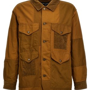 Ribbed velvet insert canvas jacket