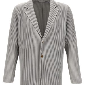 Single-breasted pleated blazer