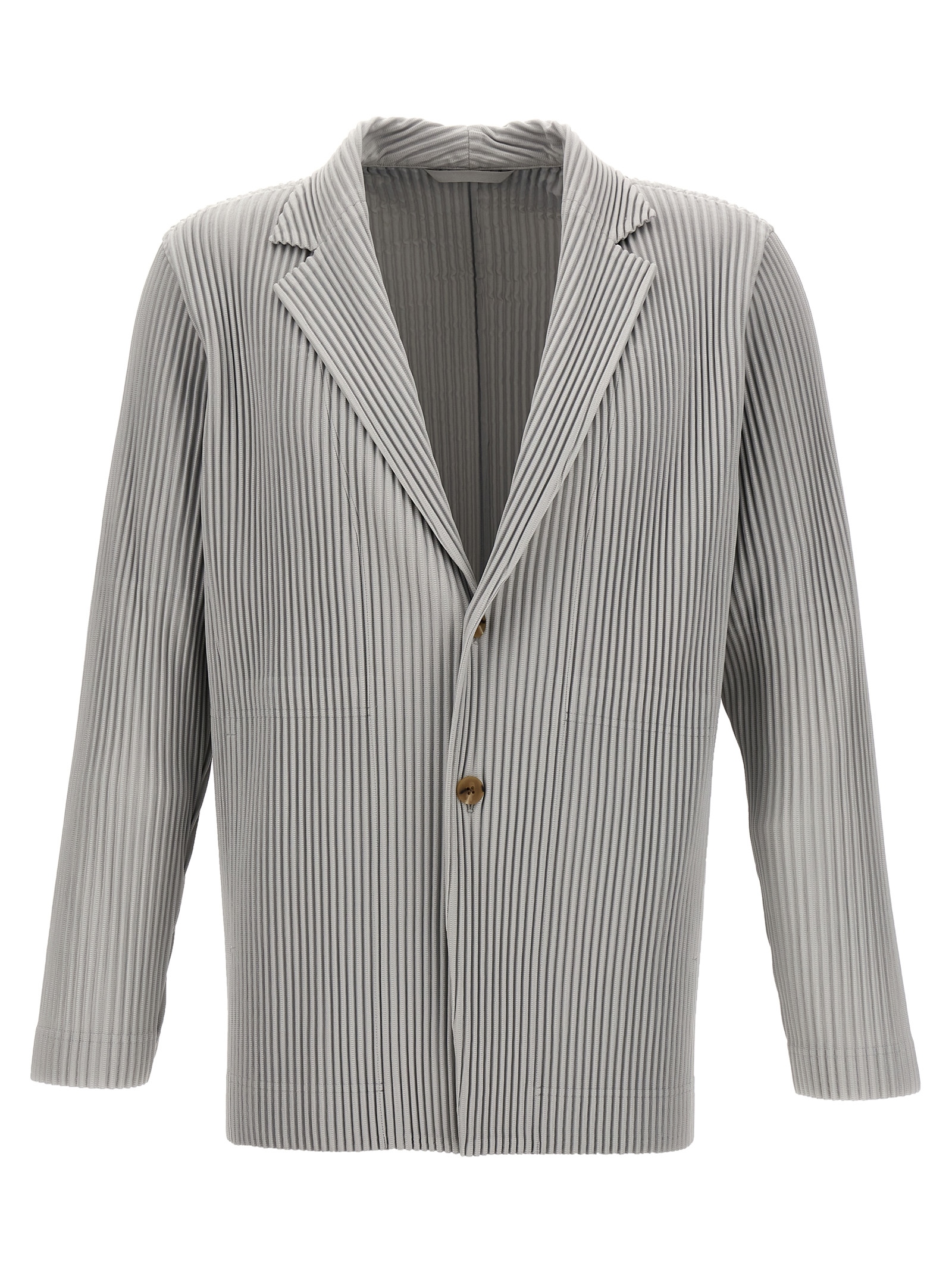 Single-breasted pleated blazer