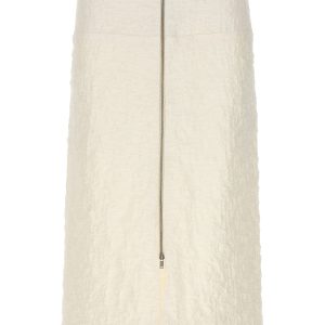 Embossed cotton skirt