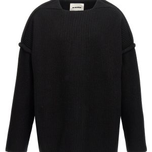 Geometric neckline sweater