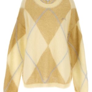 Logo embroidery diamond sweater