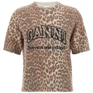 'Leopard Wool Mix' T-shirt