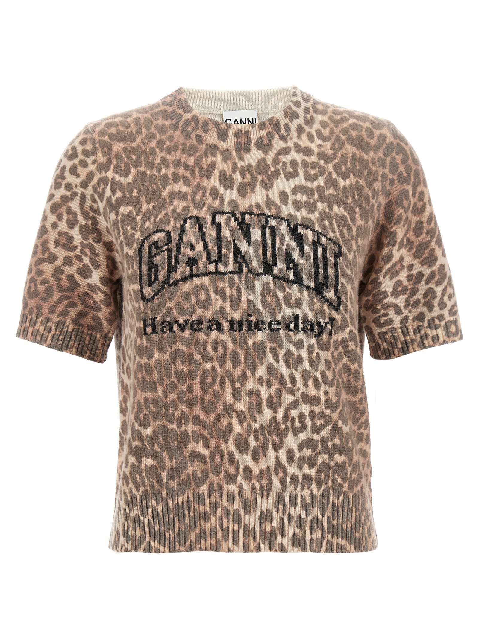 'Leopard Wool Mix' T-shirt
