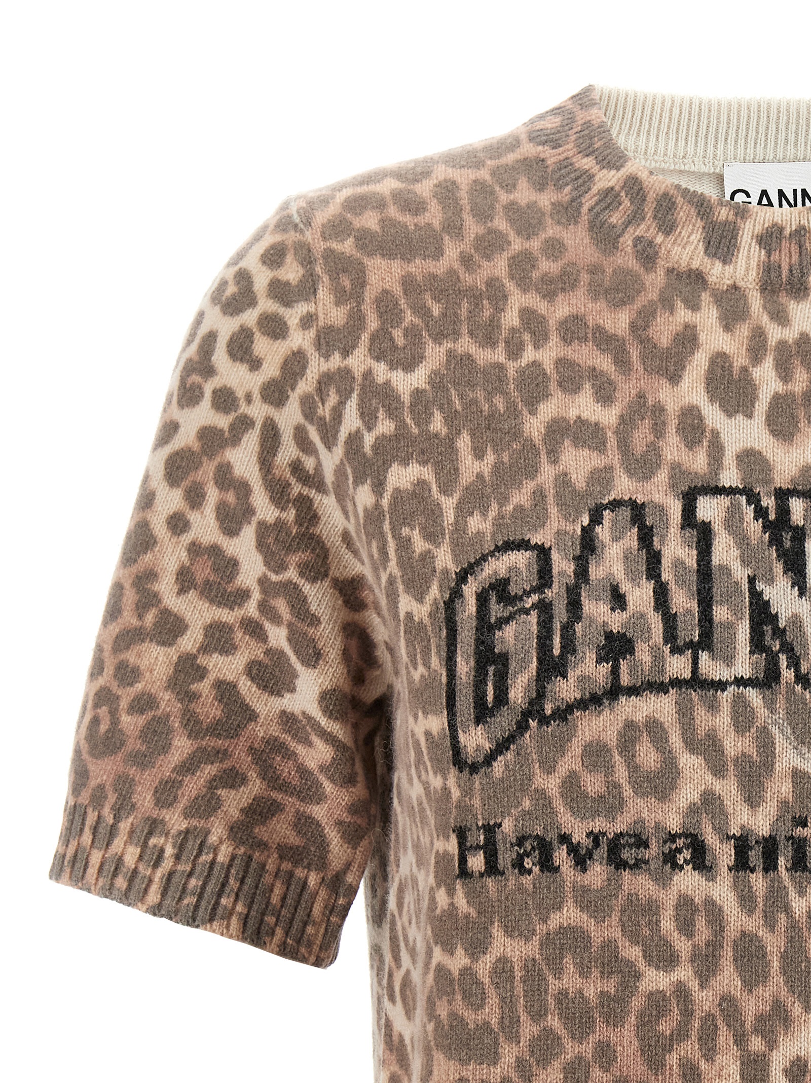 'Leopard Wool Mix' T-shirt - immagine 3