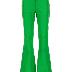 Leather bootcut trousers