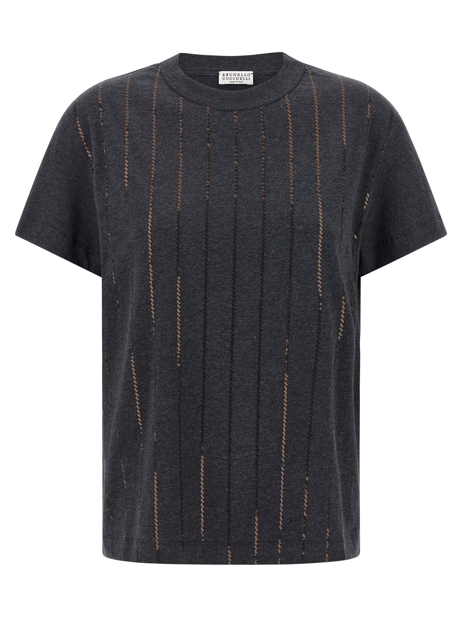 'Dazzling Chalk Stripe Embroidery' T-shirt