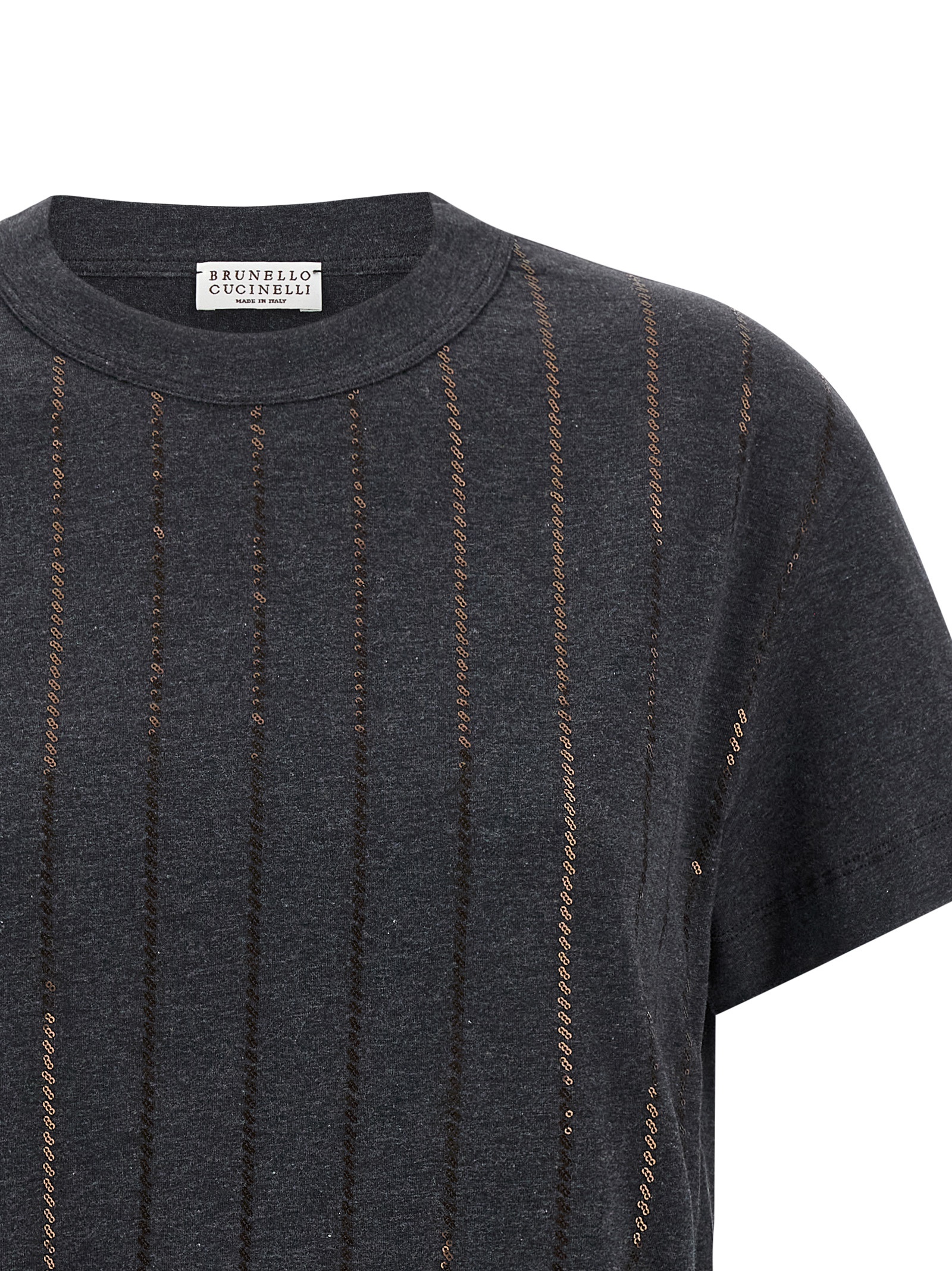 'Dazzling Chalk Stripe Embroidery' T-shirt - immagine 3