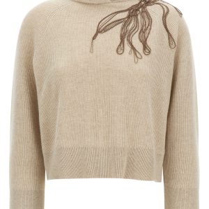 'Shiny Flower Embroidery' sweater