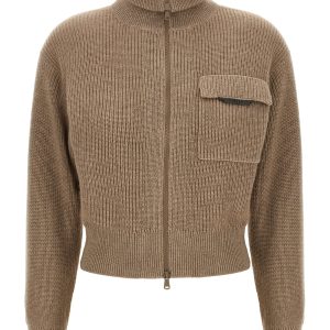 'Shiny Flap Detail' cropped cardigan