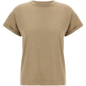 Lamé cashmere t-shirt