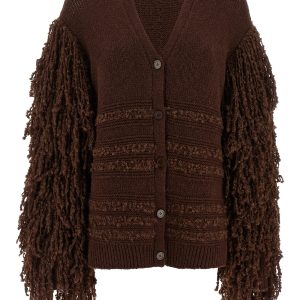 Bouclé fringed cardigan