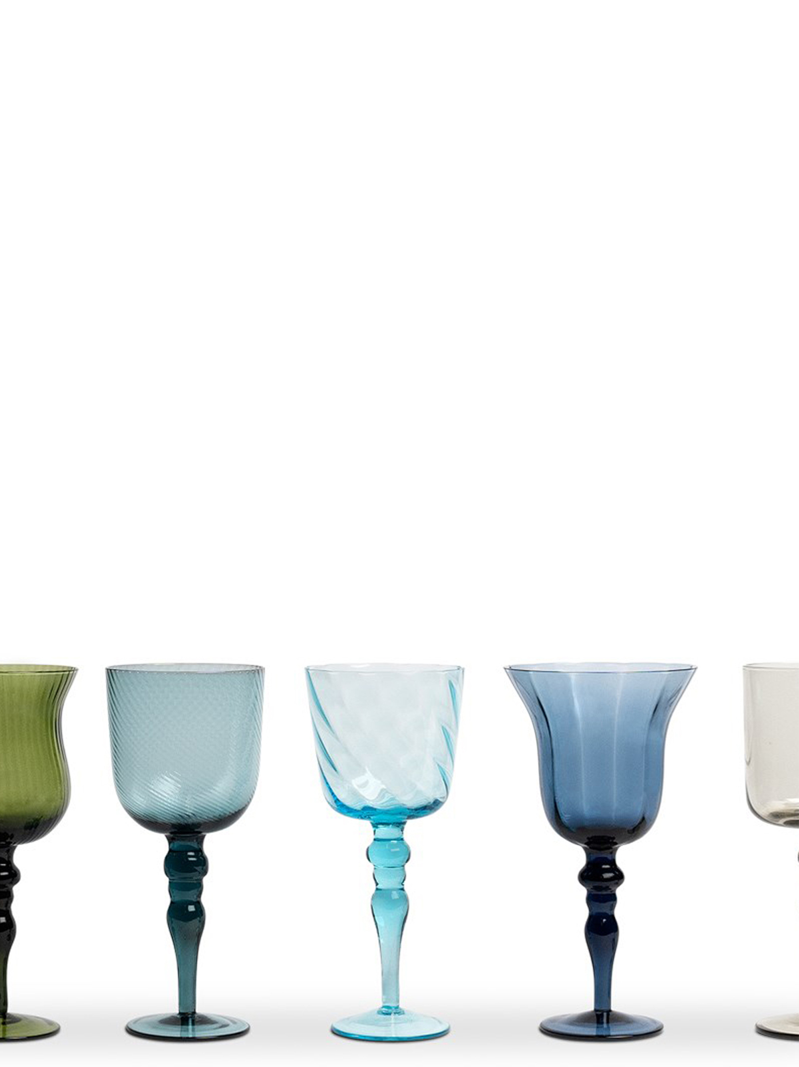 Set 6 Assorted Shapes Calici - Texture Nuance Blue/Green - immagine 2