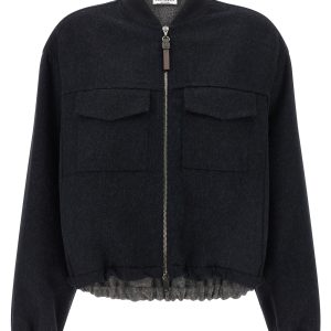 'Shiny Zipper Pull' bomber jacket