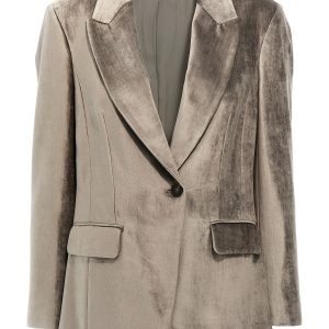 Single-breasted chenille blazer
