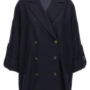 'Shiny Cuff Details' caban coat