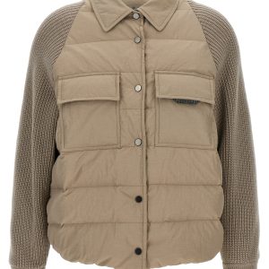 Two-material 'Shiny Flap Detail' down jacket