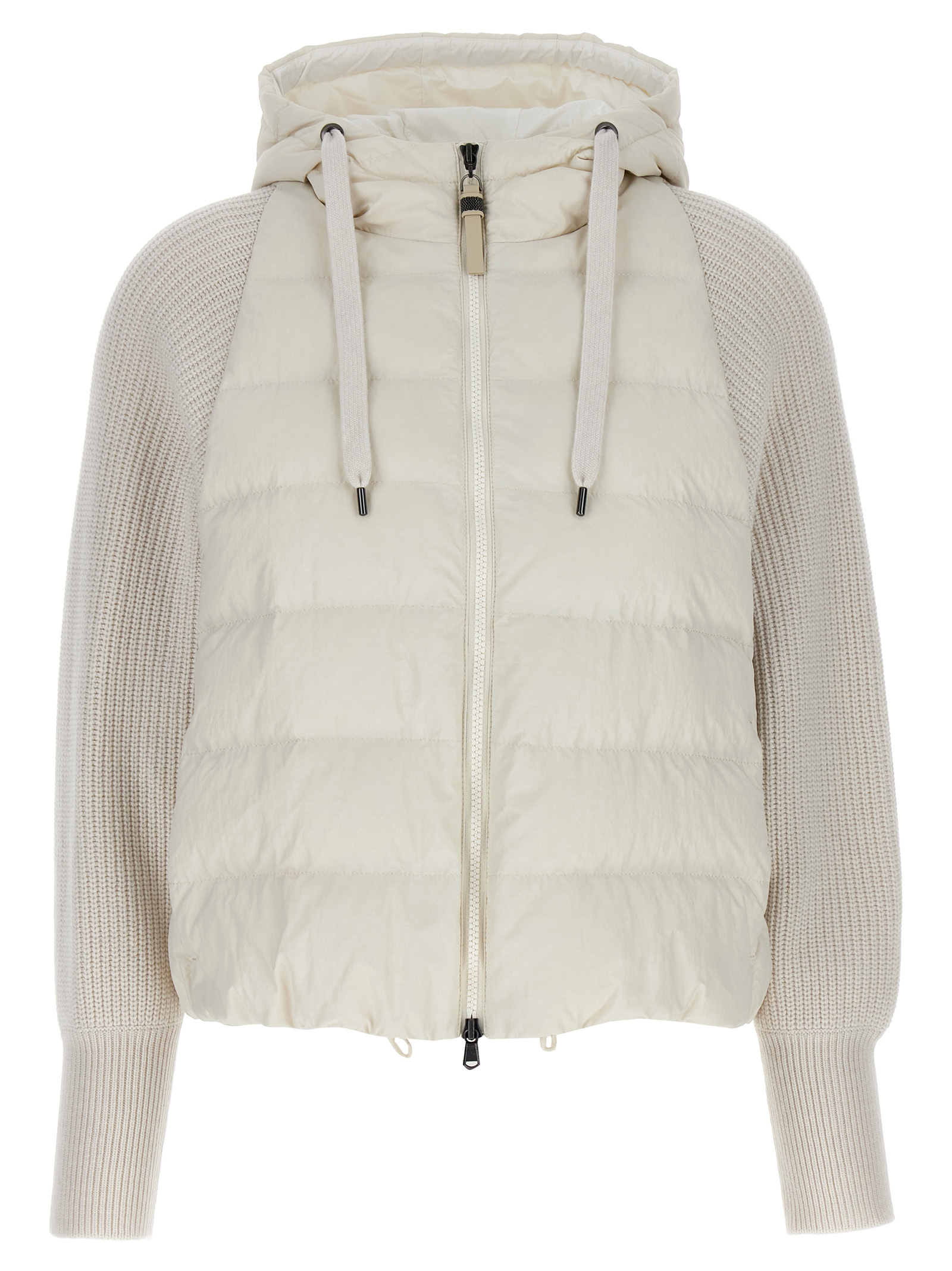 Two-material puffer jacket