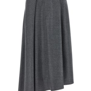Asymmetrical wool skirt