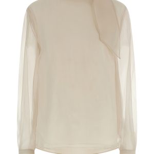 Silk blouse with lavallière