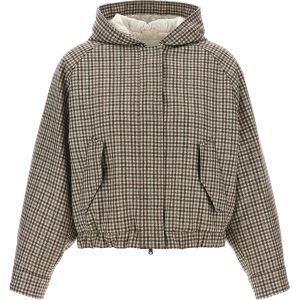 'Shiny Zipper Pull' check jacket