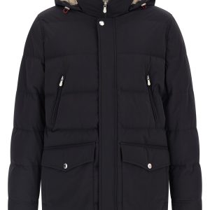 Knit insert down jacket