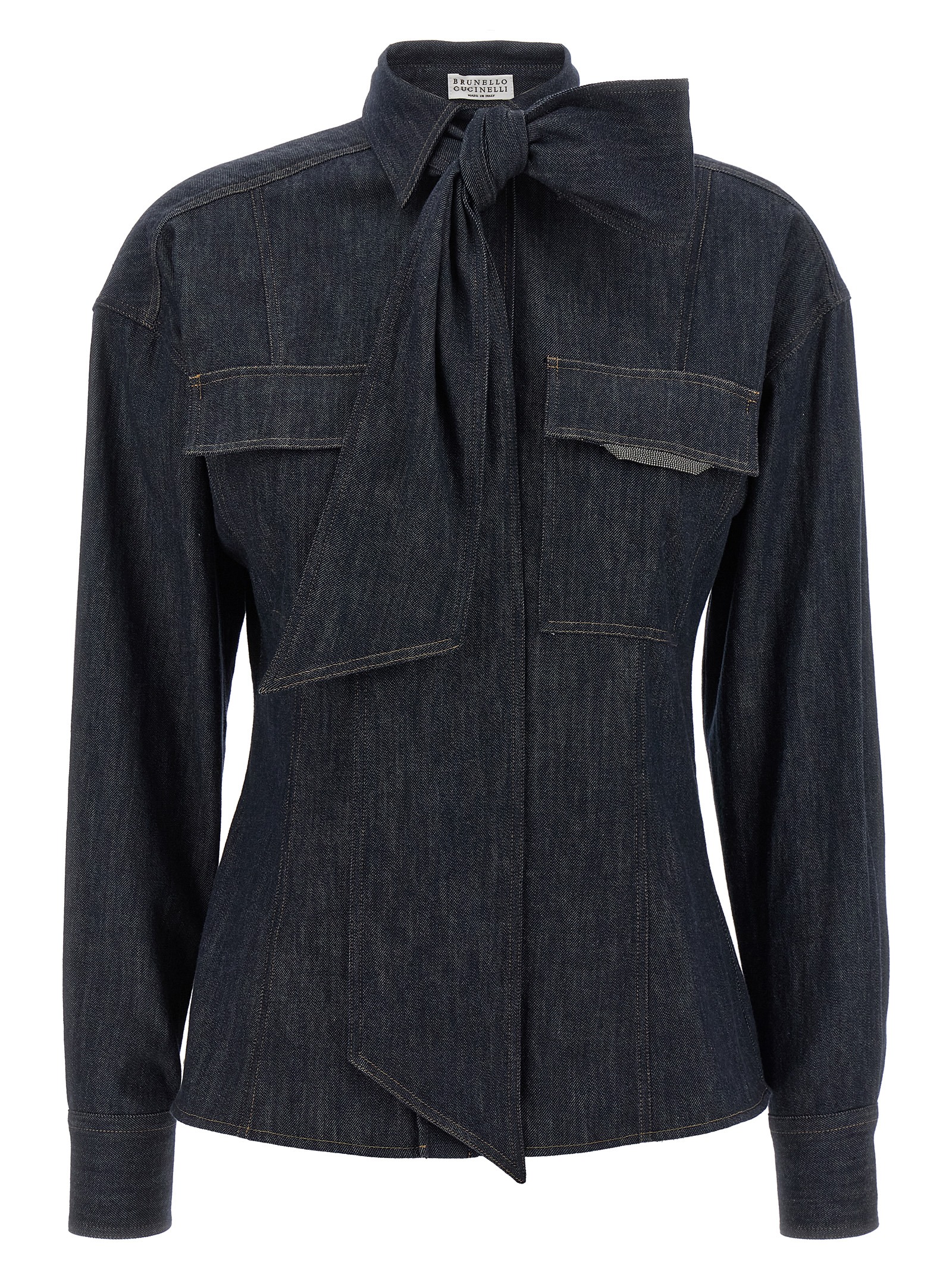 'Shiny Flap Detail' shirt
