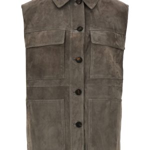 Couture suede vest