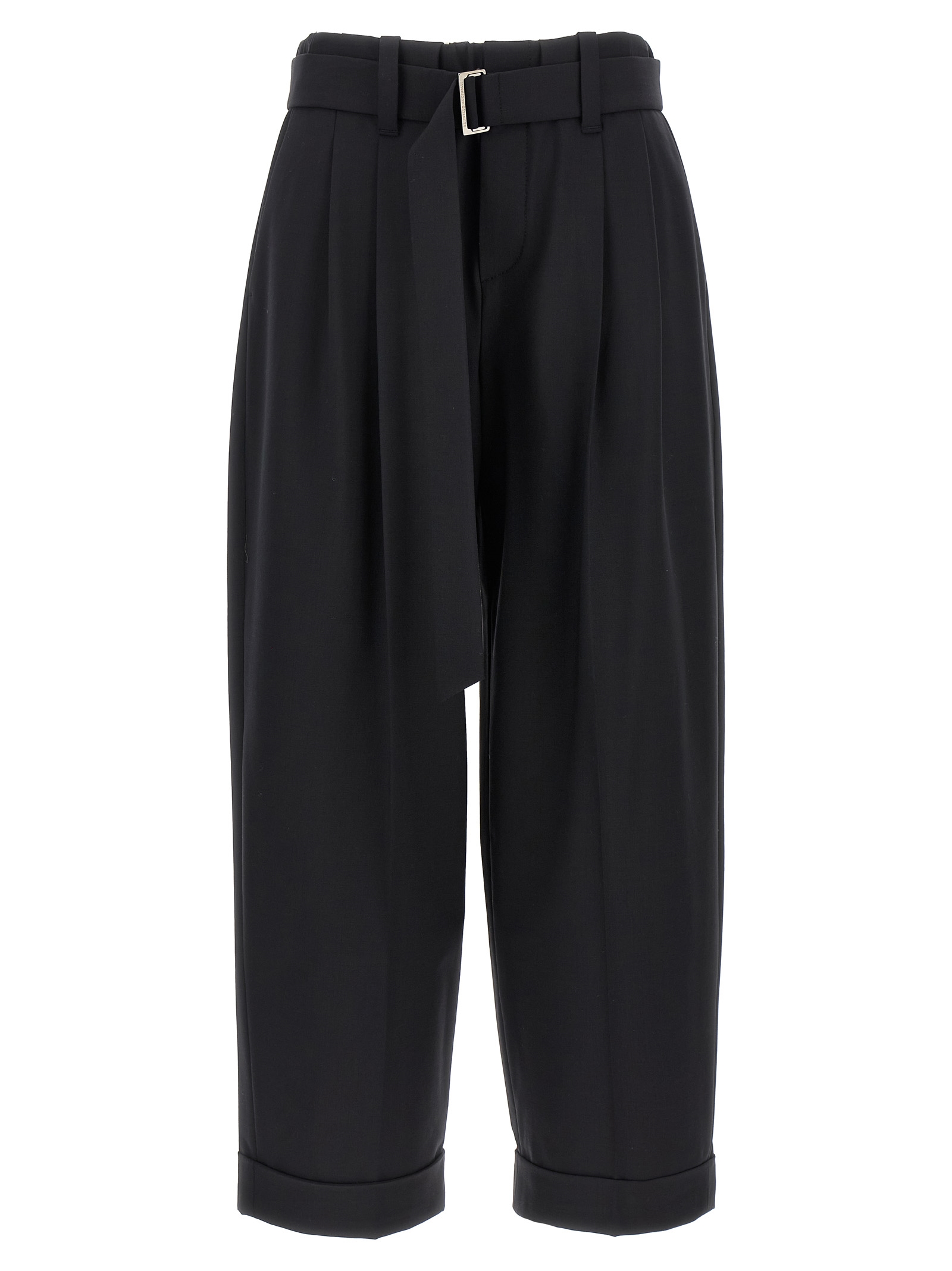 Belt wool pants