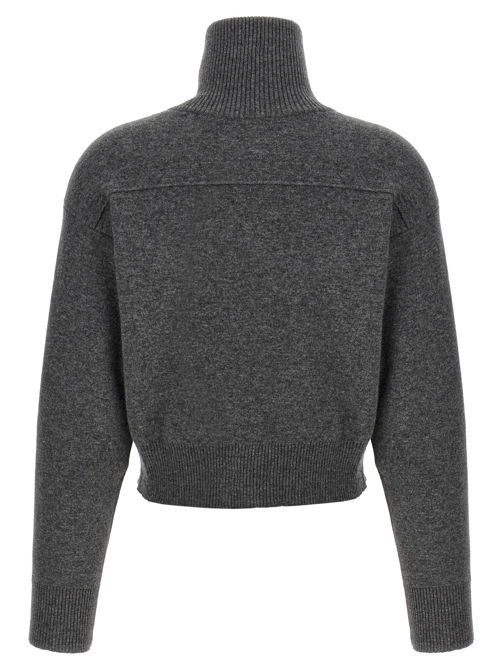 'Shiny Zipper Pull' Wool cardigan - immagine 2