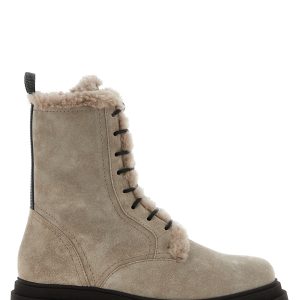 Suede combat boots Monile